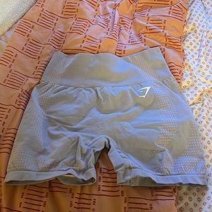 grey/ purple gymshark shorts